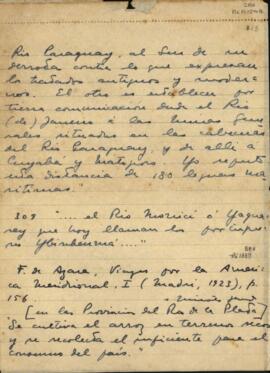 Fragmento, em espanhol, do livro "Viages por la America Meridional"