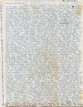 Carta de Francisco de Assis Barbosa a Sérgio Buarque de Holanda