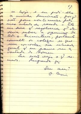 Fragmento de carta do Duque de Caxias a Cotegipe