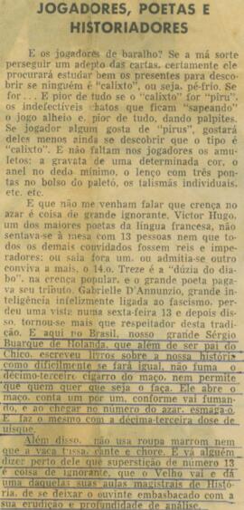 "Jogadores, poetas e historiadores"