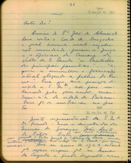 Fragmento de carta do Padre José de Almeida Lara a S. Majestade