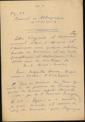 Fragmentos, em francês, de "Lettres edifiantes et Curieuses concernant L' Asie, L' Afrique et L' Amérique avec quelquer relatives nouvelles des missions et des notes geographiques et historiques"