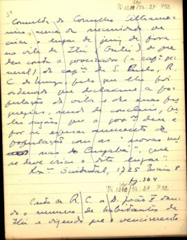 Resumo de carta de D. Rodrigo Cesar a D. João V