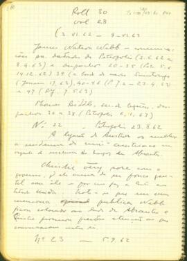 Fragmentos de despachos, em inglês, de James Watson Webb e Thomas Biddle sobre assuntos diversos