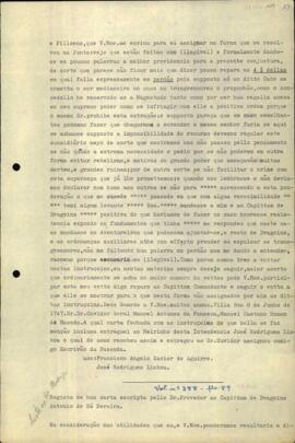 Registro de uma carta de Manoel Caetano Homem de Macedo