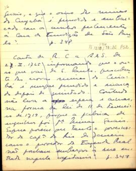 Resumo de carta de D. Rodrigo Cesar a D. Aires de Saldanha