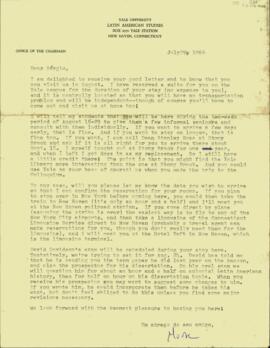 Carta, em inglês, de Richard M. Morse, da Yale University, a Sérgio Buarque de Holanda