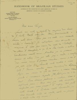 Carta de Rubens Borba de Moraes a Sérgio Buarque de Holanda