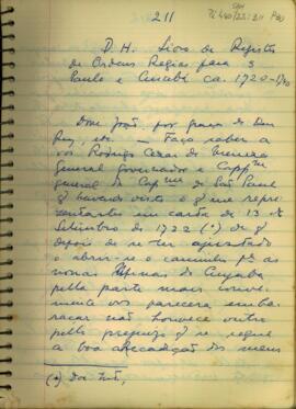 Ordem Régia a D. Rodrigo Cesar de Menezes