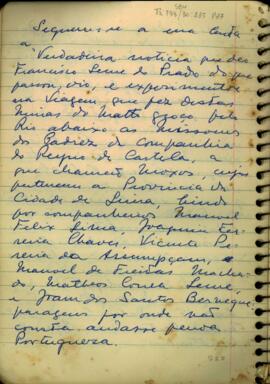 Fragmentos da "Verdadeira Notícia que deo Francisco Leme do Prado"