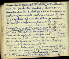 Resumo de carta de D. Rodrigo de Souza Coutinho a D. Antônio Manoel de Melo Castro e Mendonça