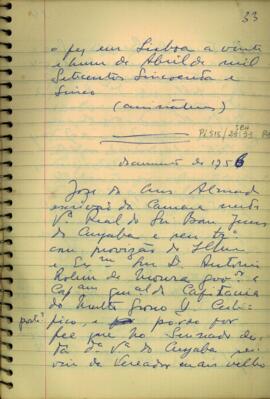 Carta de José da Cruz Almeida a D. Antônio Rolim de Moura
