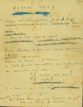 Rascunho de poemas de Manuel Bandeira