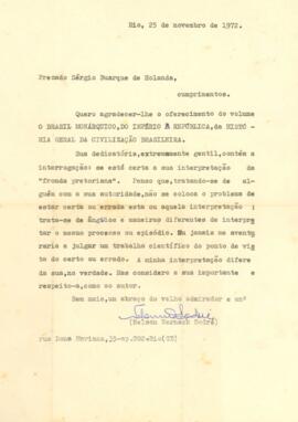 Carta de Nelson Werneck Sodré a Sérgio Buarque de Holanda