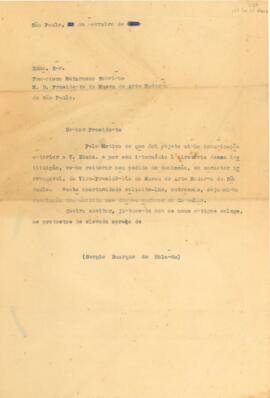 Carta de Sérgio Buarque de Holanda reiterando seu pedido de demissão do Museu de Arte Moderna de São Paulo