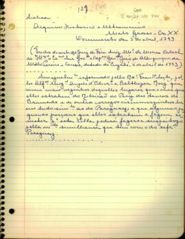 Fragmento de carta de Luiz Manoel de Moura Cabral a D. João de Albuquerque de Melo Pereira e Caceres