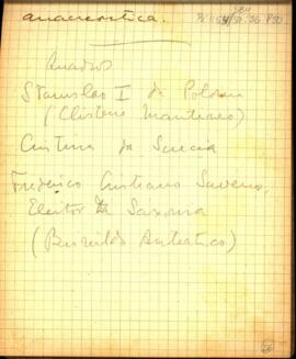 Referências bibliográficas sobre assuntos diversos, de livros de vários autores