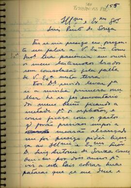 Carta de Salvador Jorge Velho a D.Luís Pinto de Sousa Coutinho