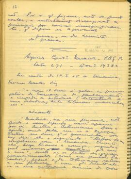 Fragmentos de carta de Tavares Bastos ao Conselheiro José Antônio Saraiva