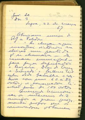 Fragmento de carta do Conselheiro Francisco Octaviano de Almeida Rosa ao General Polydoro