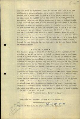 Registro de uma carta de Manoel Caetano Homem de Macedo