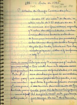 Carta de André Alves da Cunha em resposta a Antônio José Pinto de Figueiredo