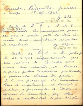 Resumo de carta de D. Rodrigo Cesar a D. Aires de Saldanha