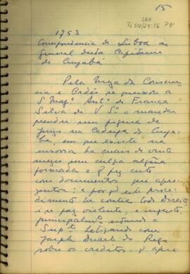 Carta de Diogo de Mendonça Corte Real a D. Antônio Rolim de Moura