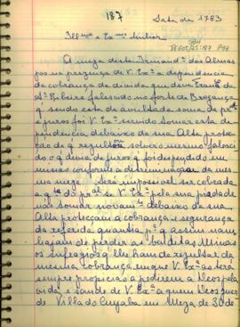 Carta de diversos membros da Irmandade das Almas a D. Luis de Albuquerque de Melo Pereira e  Caceres