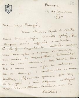 Carta de Gilberto Freyre a Sérgio Buarque de Holanda felicitando-o pelo novo ano