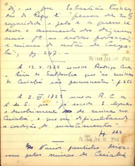 Resumo de carta de Rafael Pires Pardinho a D. João VI