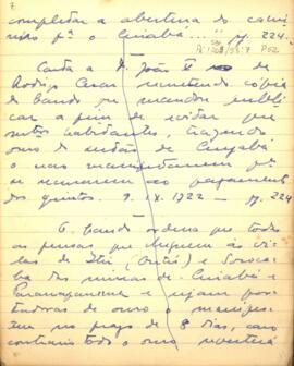 Resumo de carta de D. Rodrigo Cesar de Menezes a D. João VI