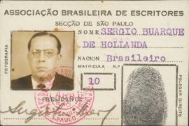 Carteira de sócio da Associação Brasileira de Escritores