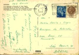 Cartão postal de Bruna a Sérgio Buarque de Holanda