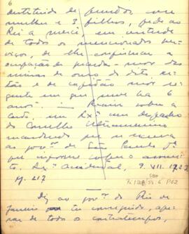 Resumo de carta do Governador Capitão General da Capitania de São Paulo ao Governador Capitão General da Capitania do Rio de Janeiro