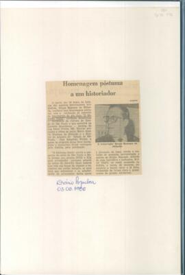 "Homenagem póstuma a um historiador"