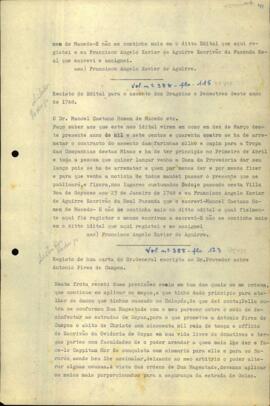 Registro de uma carta de D. Luiz Mascarenhas