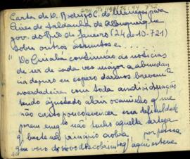 Fragmento de carta de D. Rodrigo Cesar de Menezes a D. Aires de Saldanha de Albuquerque