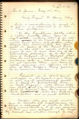 Fragmentos de cartas, em inglês, do Conde [Ragnet] a Henry Clay
