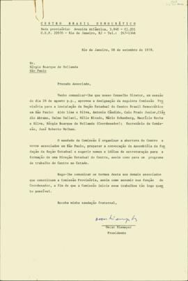 Carta de Oscar Niemeyer a Sérgio Buarque de Holanda