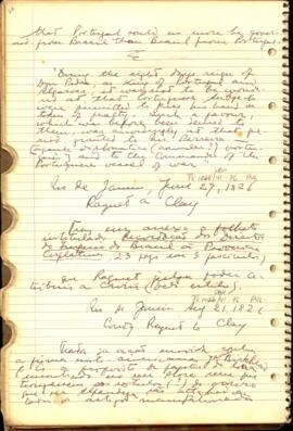 Anotação sobre correspondência do Conde [Ragnet] a Henry Clay