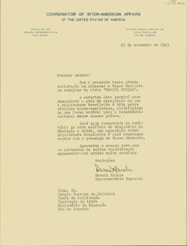 Carta de Berent Friele a Sérgio Buarque de Holanda