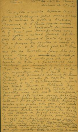 Carta incompleta endereçada a Thomaz Antônio de Vila Nova