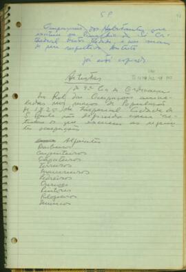 Relação das atividades profissionais da 9ª. Companhia de Ordenanças da cidade de São Paulo em 1825