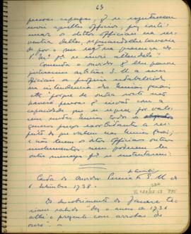 Anotação de uma carta de João Gonçalves Pereira a S. Majestade