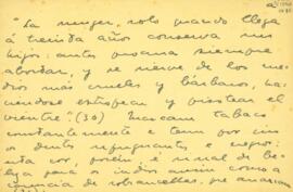 Fragmento, em espanhol, sobre costumes indígenas relativos a abortos