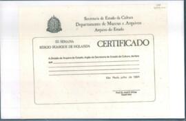 Certificado em branco referente a III Semana Sérgio Buarque de Holanda
