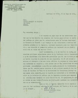 Carta, em espanhol, de Eugenio Pereira Salas a Sérgio Buarque de Holanda
