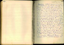 Índice temático das anotações do caderno