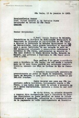 Carta de Francisco Matarazzo Sobrinho ao Prof. Carlos Alberto A. de Carvalho Pinto